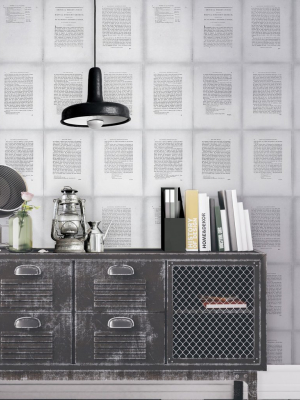 Inside Book Wallpaper In Grey And Black From The Eclectic Collection By Mind The Gap