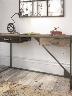 Refinery Console Table With Drawers Rustic Gray/charred Wood - Bush Furniture