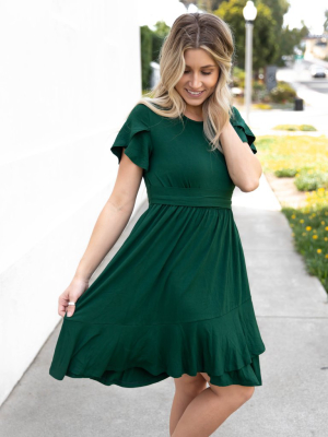 The Katie Dress - Forest Green