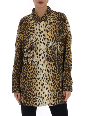 R13 Western Leopard Print Shirt