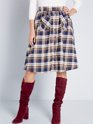 Encouraging Outlook Flannel Skirt