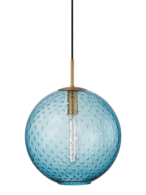 Rousseau 1 Light Pendant-blue Glass