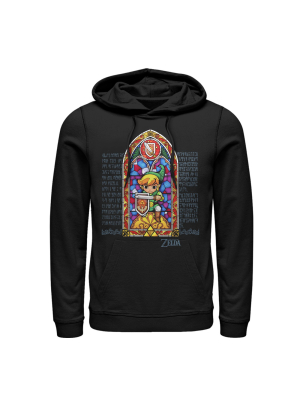 Men's Nintendo Legend Of Zelda Stained Glass Pull Over Hoodie