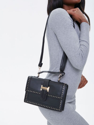 Faux Leather Studded Crossbody Bag