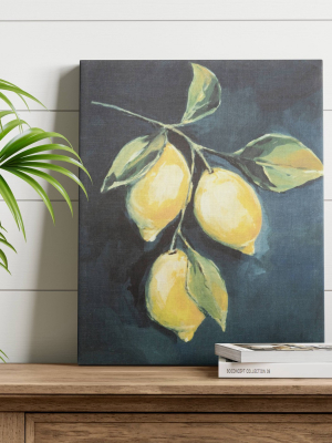 16" X 20" Lemon Branch Unframed Canvas Textured Linen - Threshold™