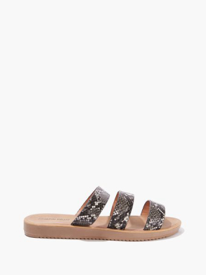 Faux Snakeskin Slip-on Sandals