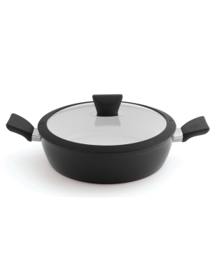 Berghoff Eclipse 10" Non-stick 2-handle Covered Saute Pan 3.5qt., Black, White