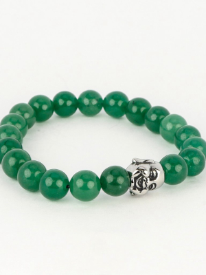 Jean Claude Green Aventurine & Jade Stretchable Beads Bracelet