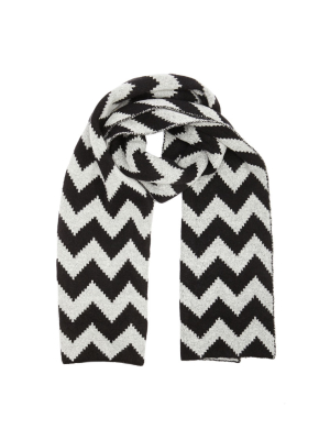 Zigzag Brush Knit Scarf