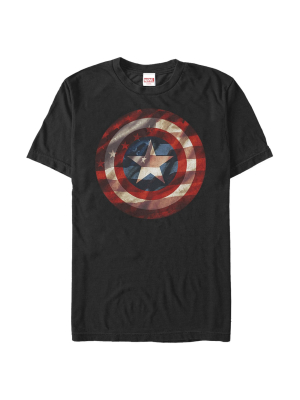 Men's Marvel Captain America Shield Flag T-shirt