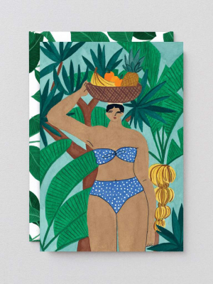 Wrap - 'fruit Basket Lady' Art Card