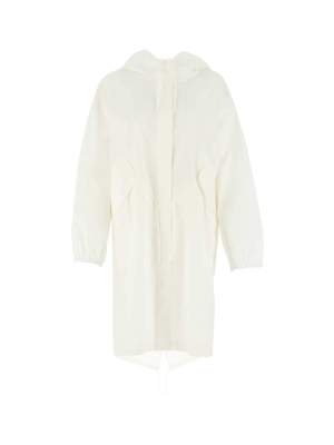 Jil Sander Logo Printed Hooded Coat