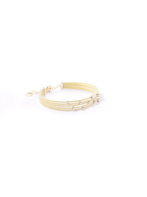 Marco Bicego® Bi49 Collection 18k Yellow Gold And Diamond Five Row Bracelet