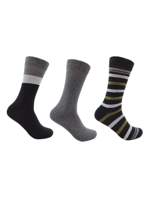 Men's 3-pack Novelty Dress Socks - Black Multi