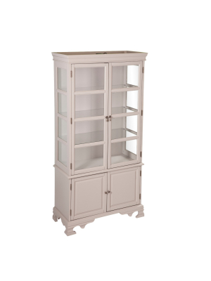 Morgan Farmhouse 6 Shelf Lighted Curio - Gray - Aiden Lane