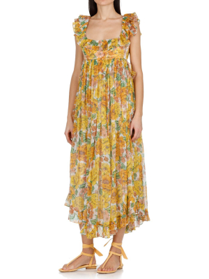 Zimmermann Poppy Frill Edge Midi Dress