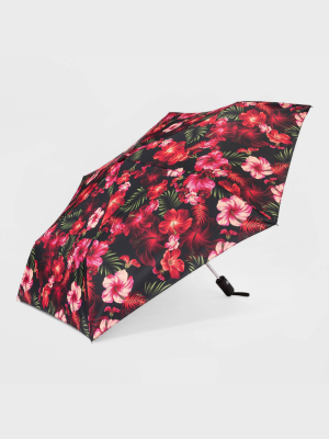 Women's Cirra Floral Print By Shedrain Auto Open Auto Close Compact Umbrella - Black