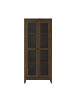 31.5" Coulwood Wide Storage Cabinet With Mesh Doors - Room & Joy