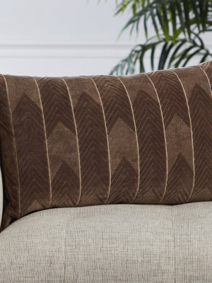 Bourdelle Chevron Pillow In Dark Taupe