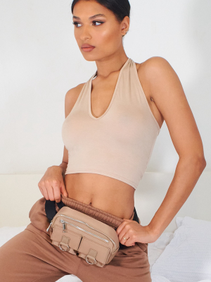 Stone Basic Halterneck Crop Top