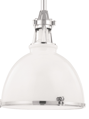 Massena 1 Light Pendant White/polish Nickel Combo