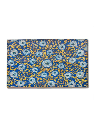 Nomi K Blue And Gold Glass Mirror Placemat