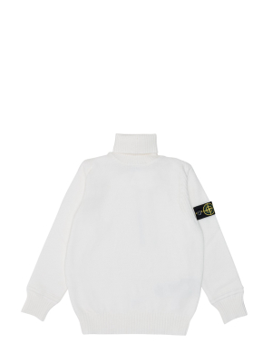 Stone Island Junior Logo Badge Turtleneck Sweater