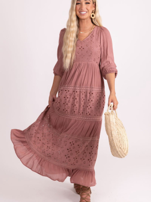 Make It Count Eyelet Detail Maxi Dress