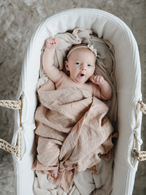 Muslin Swaddle Blanket Organic Cotton (pale Taupe)