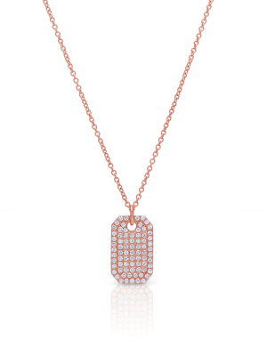 14kt Rose Gold Diamond Luxe Id Tag Necklace