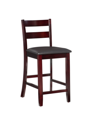 Triena Soho 24" Counter Height Barstool Hardwood/espresso - Linon