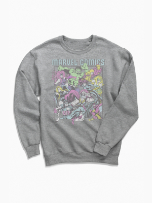 Marvel Comics Hero Mashup Crew Neck Sweatshirt