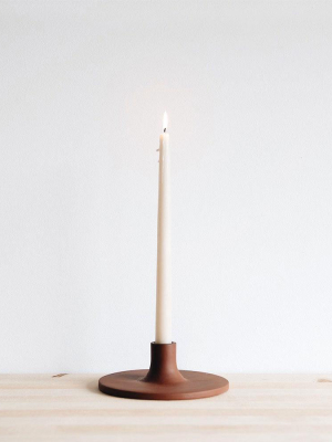 Ceramic Taper Candlestick - Wide - Earth