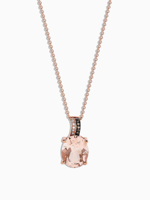 Effy 14k Rose Gold Morganite And Diamond Pendant, 3.13