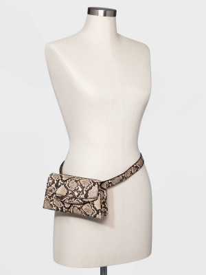 Women's Snake Print Magnetic Closure Fanny Pack - A New Day™