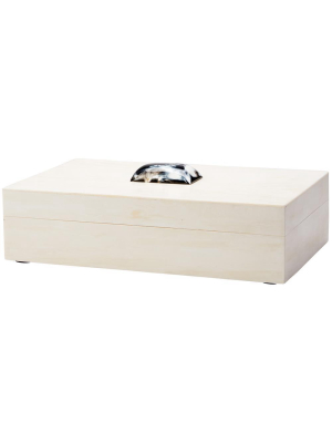 Jamie Young Constantine Large Rectangle Box In Cream Resin