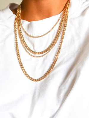 Layered Curb Chain Necklace