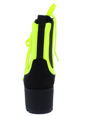 Powerful34 Black Neon Yellow Women's Boot