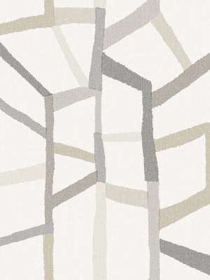 Tate Geometric Linen Wallpaper In Grey From The Bluebell Collection By Brewster Home Fashions