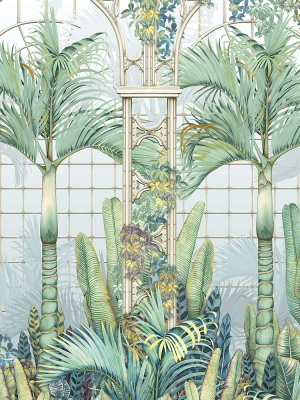 Sample Palm House Wall Mural In Sky From The Mansfield Park Collection By Osborne & Little