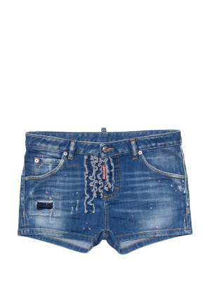 Dsquared2 Kids Ruffle Detail Denim Shorts