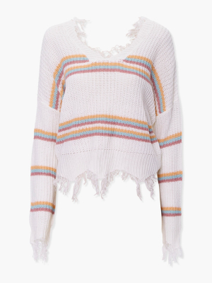 Frayed Stripe Sweater