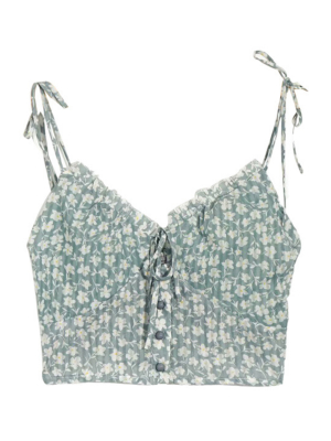 'nasreen' Floral Front Tied Cropped Top