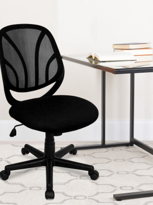 Flash Furniture Y-go Office Chair™ Mid-back Black Mesh Swivel Task Office Chair