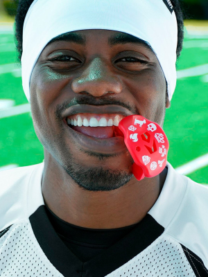 Emoticons Hue Red Football Mouthguard