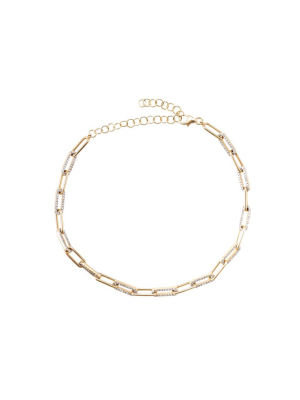 Zofia Day Thin Link Diamond Chain Link Bracelet