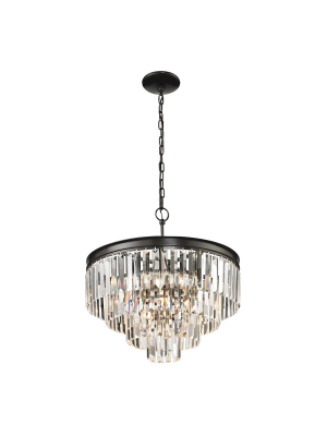 Palacial 4+1-light Chandelier In Oil Rubbed Bronze With Clear Crystal