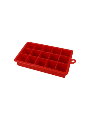 Home Basics Silicone Ice Cube Tray Red