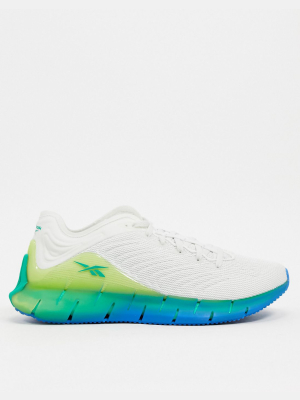 Reebok Running Zig Kinetica Sneakers In Gray With Neon Sole