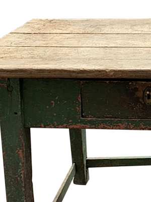 Antique Painted Table With Drawer